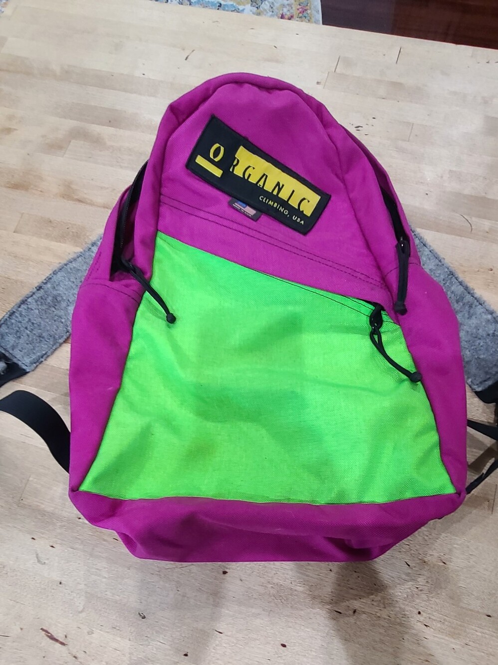 Organic Climbing Made In USA Retro Daypack Purple And Green
